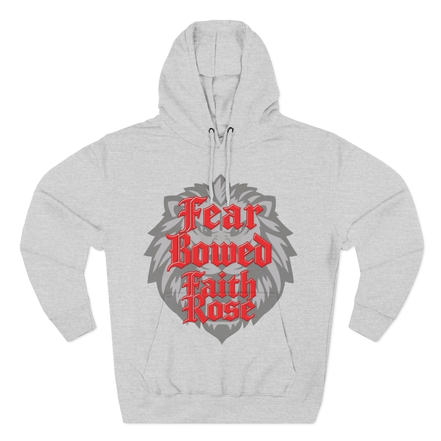 Fear Bowed Faith Rose Fleece Hoodie, Casual Wear, Gift for Her, Inspirational Apparel, Cozy Sweatshirt