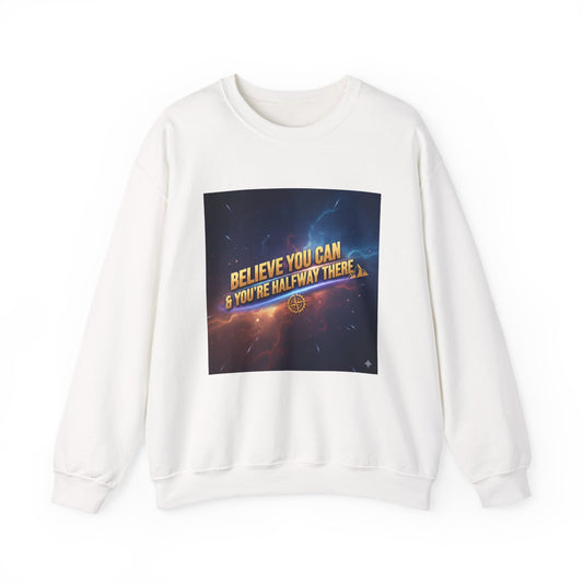 Inspirational Crewneck Sweatshirt - Believe You Can, Motivational Gift for Friends, Unisex Cozy Top, Perfect for Everyday, Encouraging Style