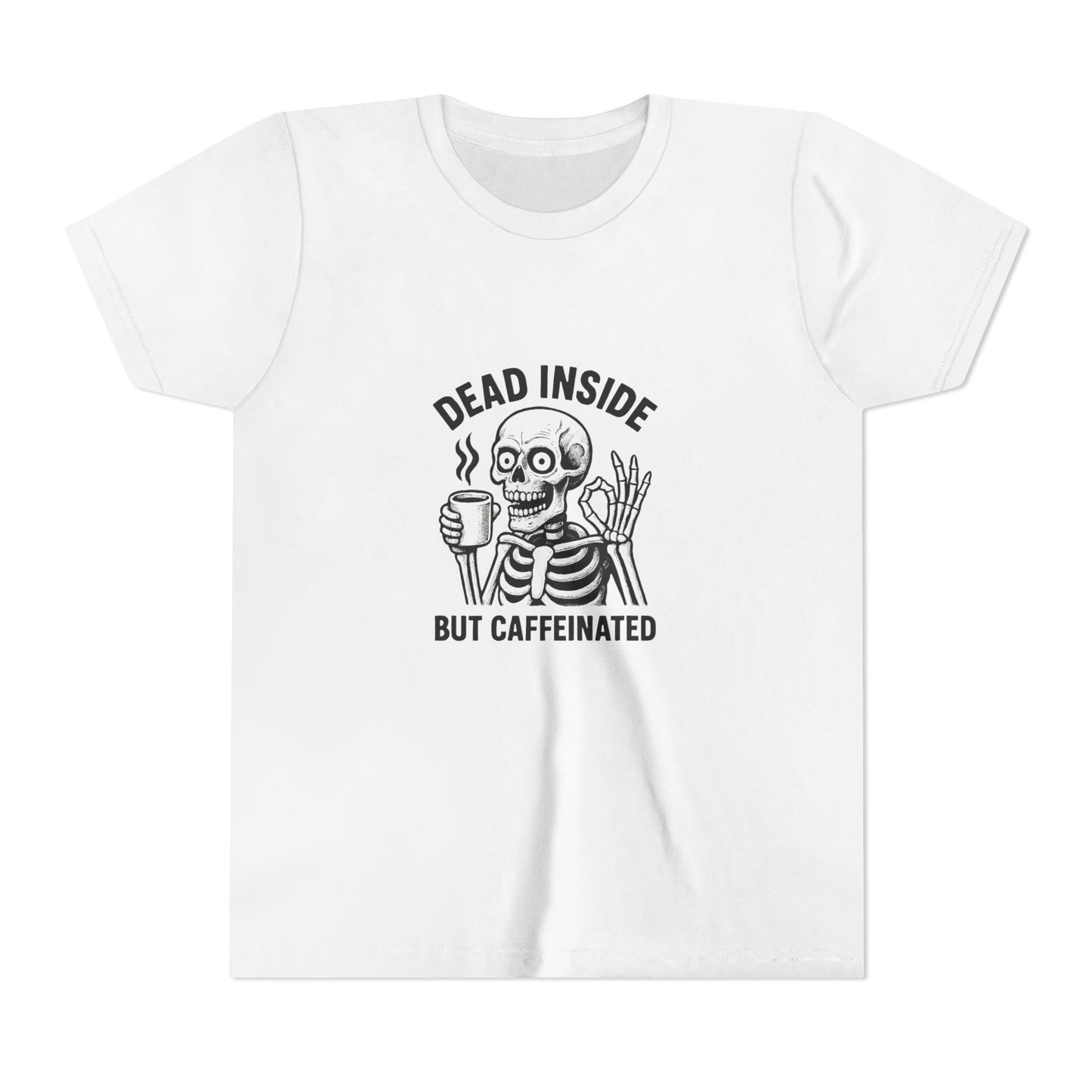 Youth Short Sleeve Tee with Funny Skeleton Design - Perfect for Halloween, Birthday Gifts, Casual Wear, Everyday Humor, Teens