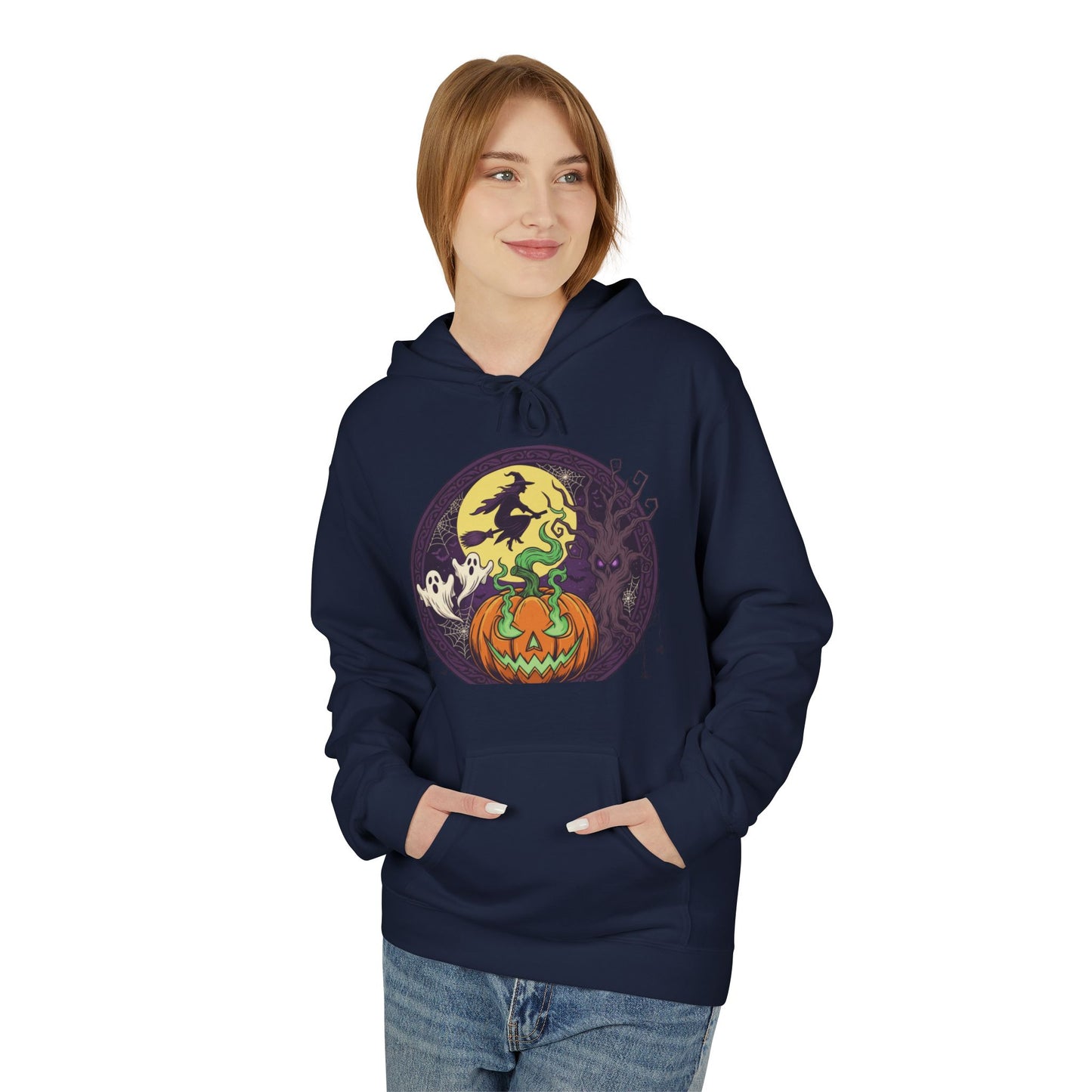 Halloween Pumpkin Hoodie, Cozy Sweatshirt for Fall Celebrations, Perfect for Halloween and Autumn Gatherings, Unisex Design.