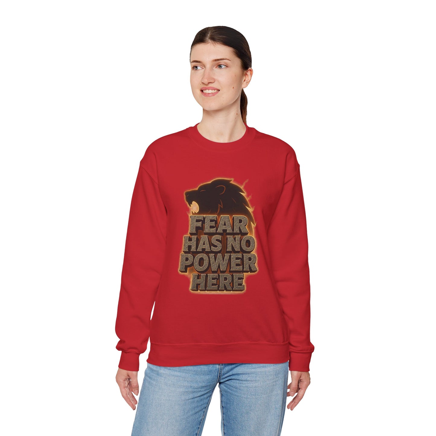 Fearless Lion Crewneck Sweatshirt - Cozy Unisex Top, Gift for Animal Lovers, Empowerment Apparel, Casual Fashion