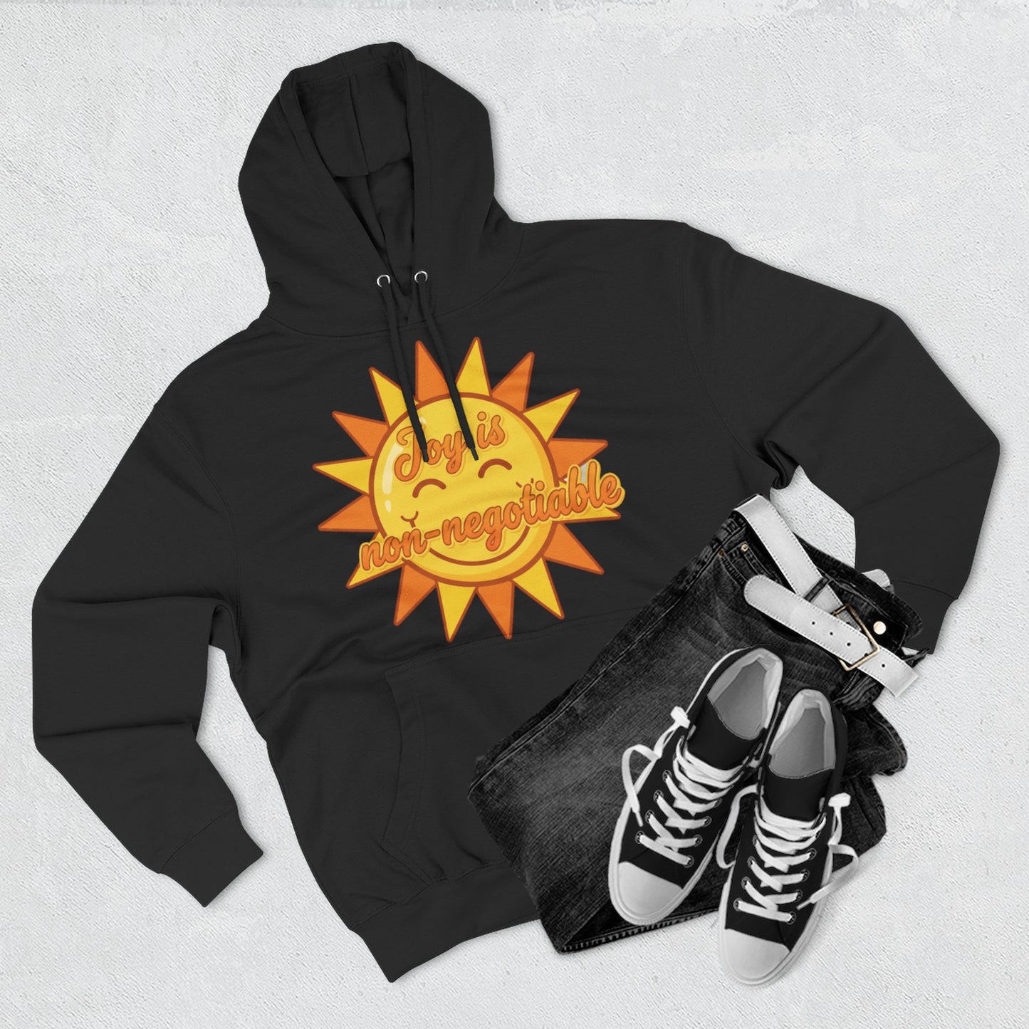 Joyful Fleece Hoodie - Sun Design, Casual Wear, Cozy Gift, Cheerful Apparel, Sunshine Hoodie