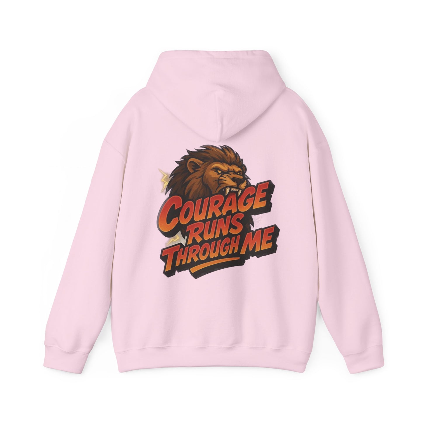Courage Runs Through Me Hoodie - Unisex Heavy Blend Sweatshirt, Cozy Gift for Motivational Living, Perfect for Workout.