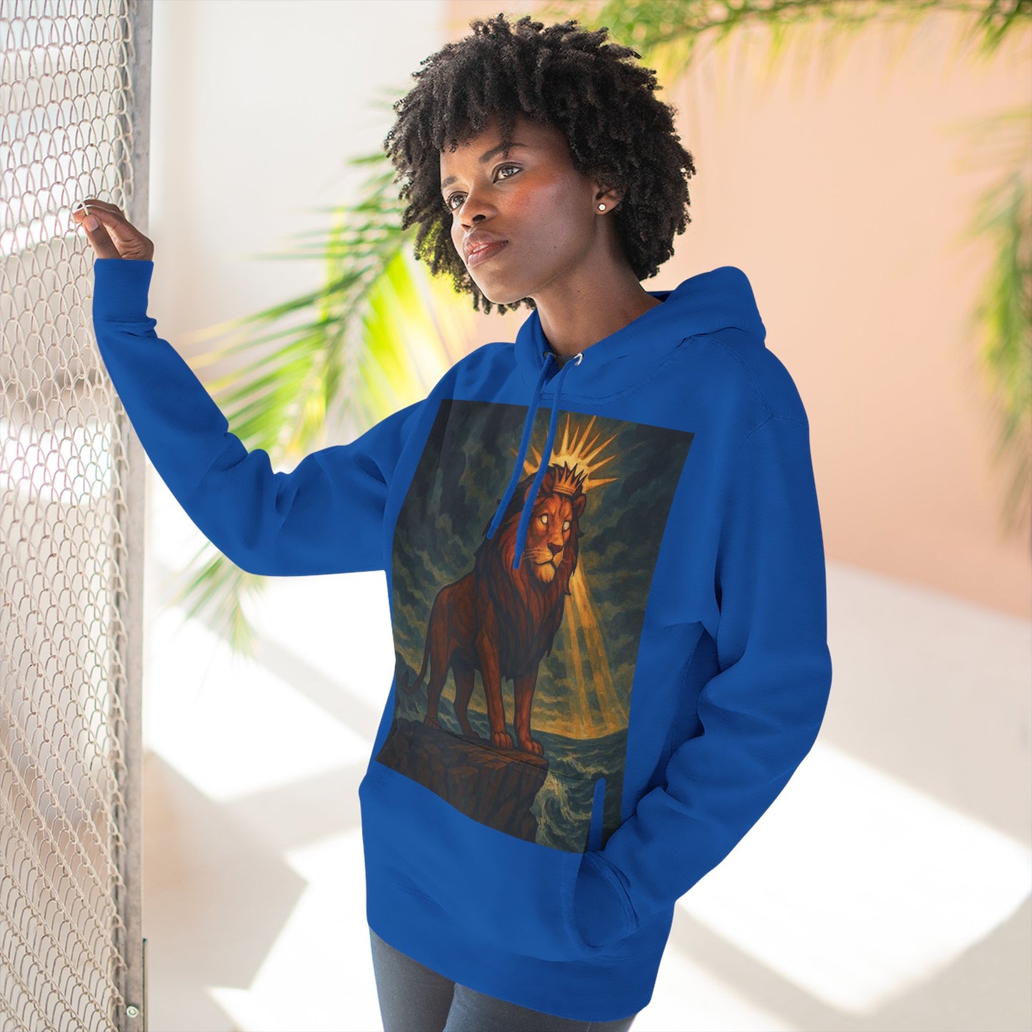 Three-Panel Fleece Hoodie, Cozy Hooded Sweatshirt, Animal Art Sweatshirt, Gift for Nature Lovers, Casual Wear, Unisex Hoodie