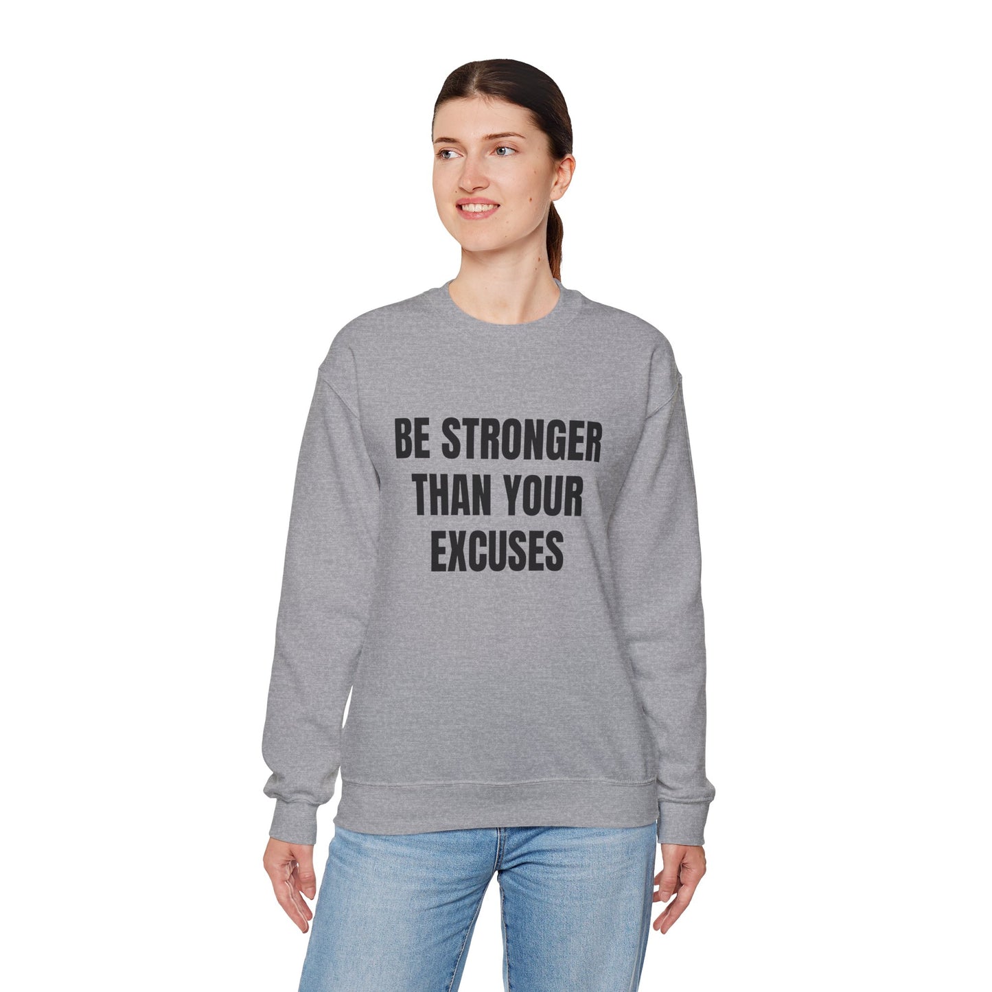 Motivational Crewneck Sweatshirt - Be Strong, Inspirational Gift for Fitness Lovers, Casual Cozy Sweater for Everyday Wear.