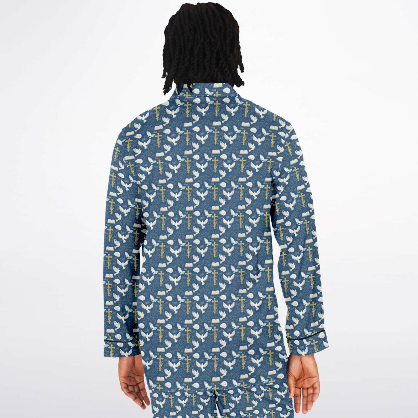 Men's Satin Pajamas - AOP