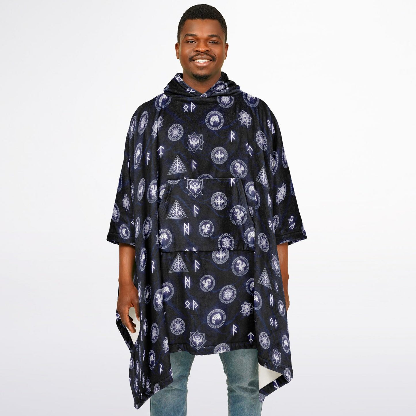 Flannel Blanket Poncho - AOP