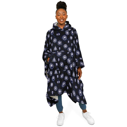Flannel Blanket Poncho - AOP