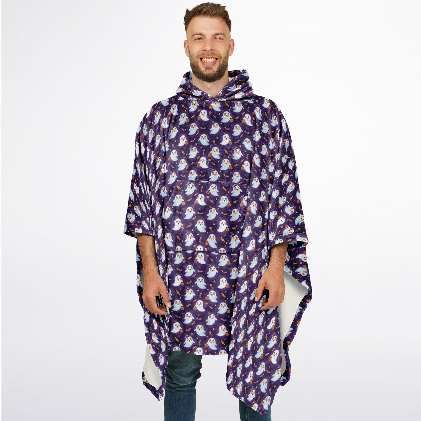 Flannel Blanket Poncho - AOP