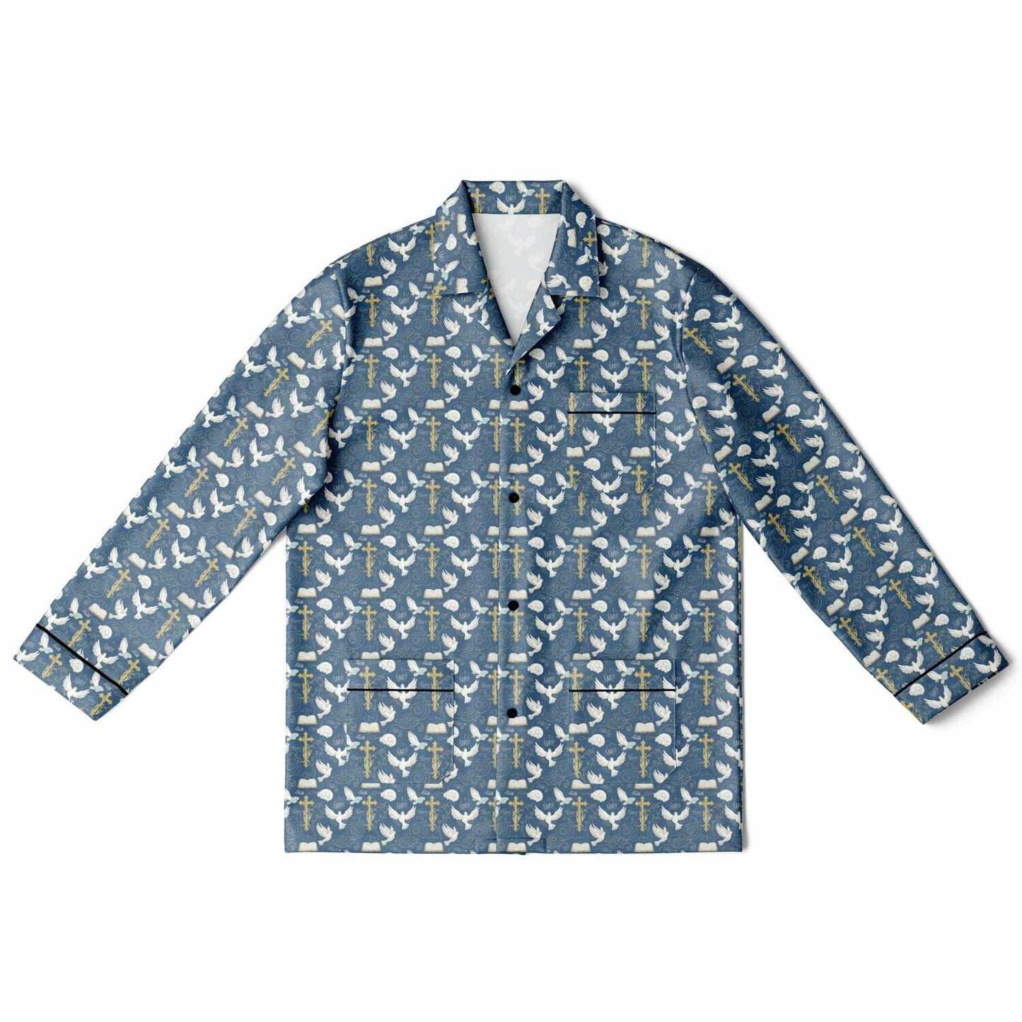 Men's Satin Pajamas - AOP