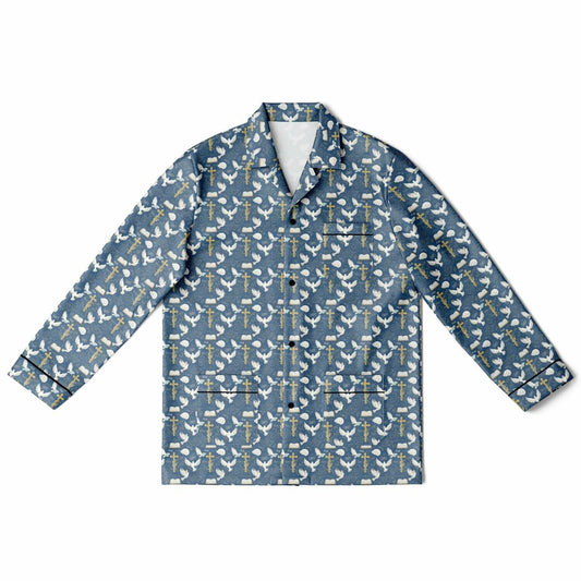 Men's Satin Pajamas - AOP