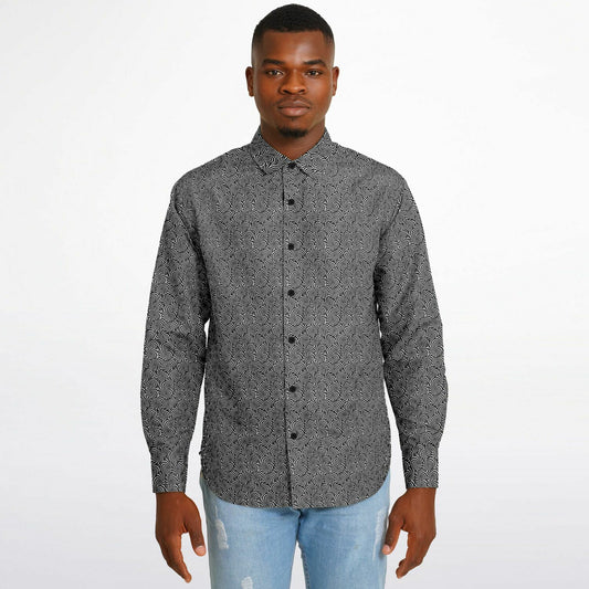 Long Sleeve Button Down Shirt - AOP