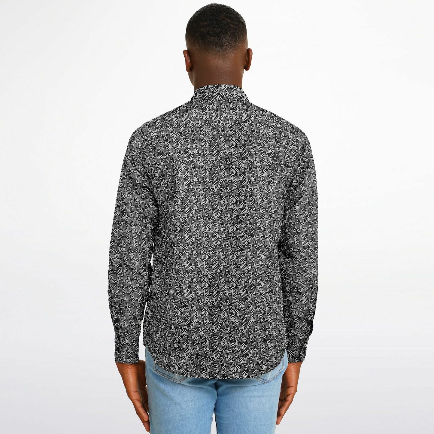 Long Sleeve Button Down Shirt - AOP
