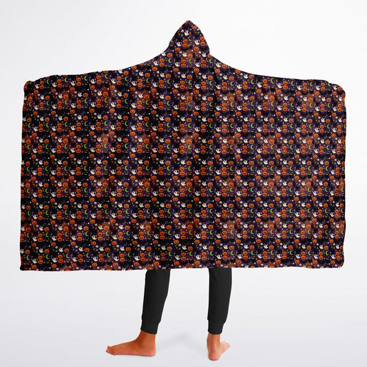 Youth Hooded Blanket Sherpa - AOP