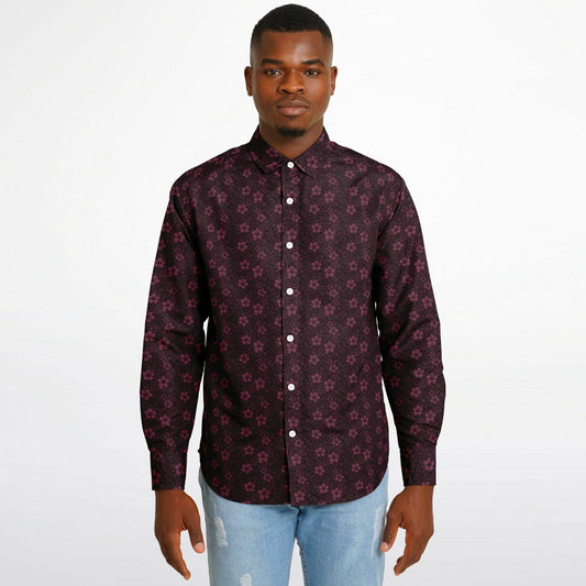 Long Sleeve Button Down Shirt - AOP