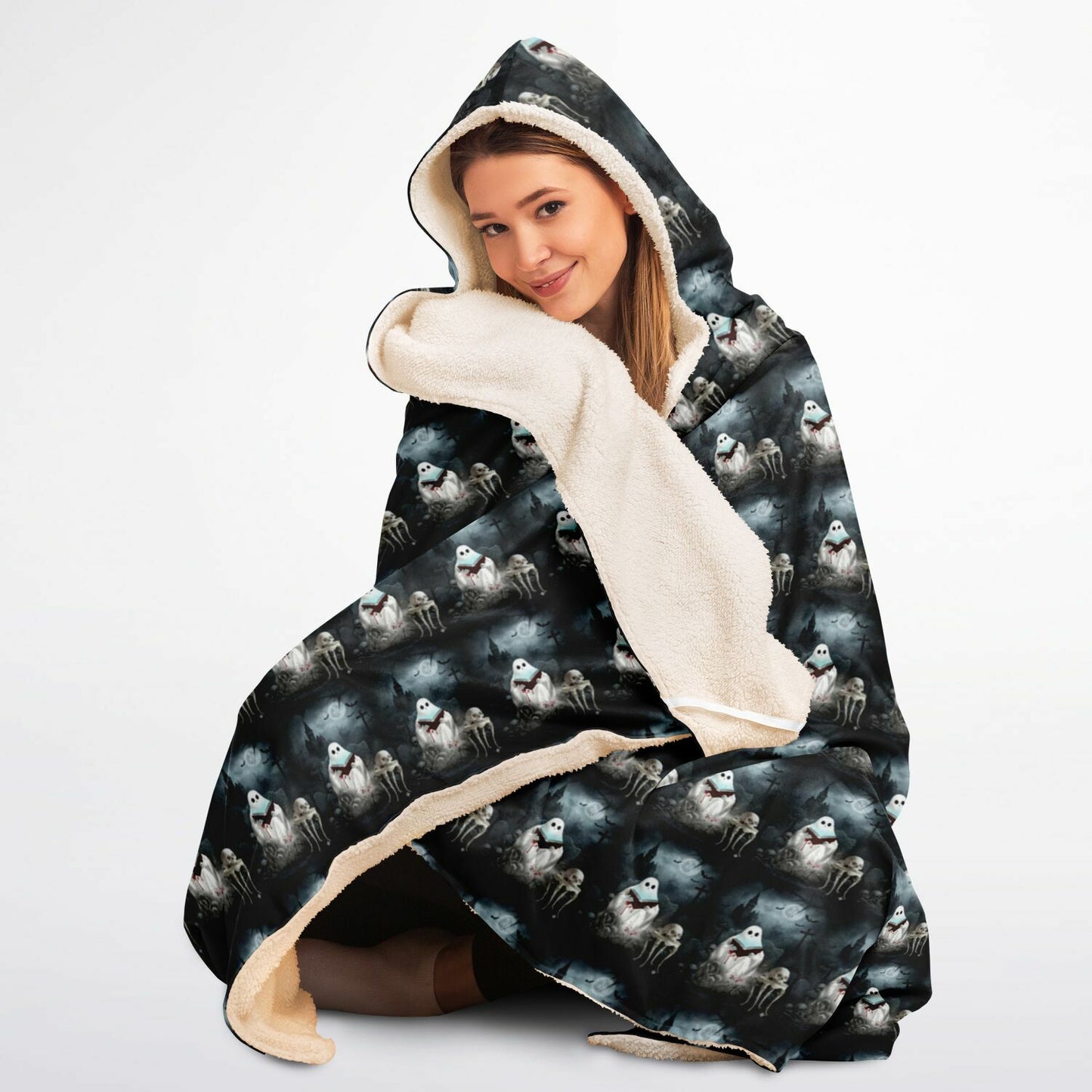 Hooded Blanket Micro Fleece - AOP