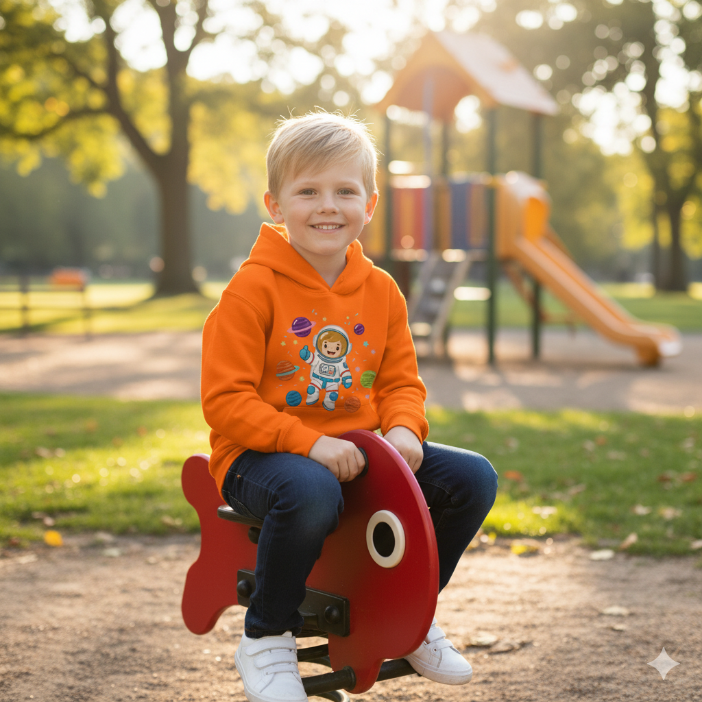 Space Explorer Kids Hoodie, Astronaut Design Sweatshirt, Outer Space Gift, Children's Birthday Present, Cute Hooded Sweatshirt