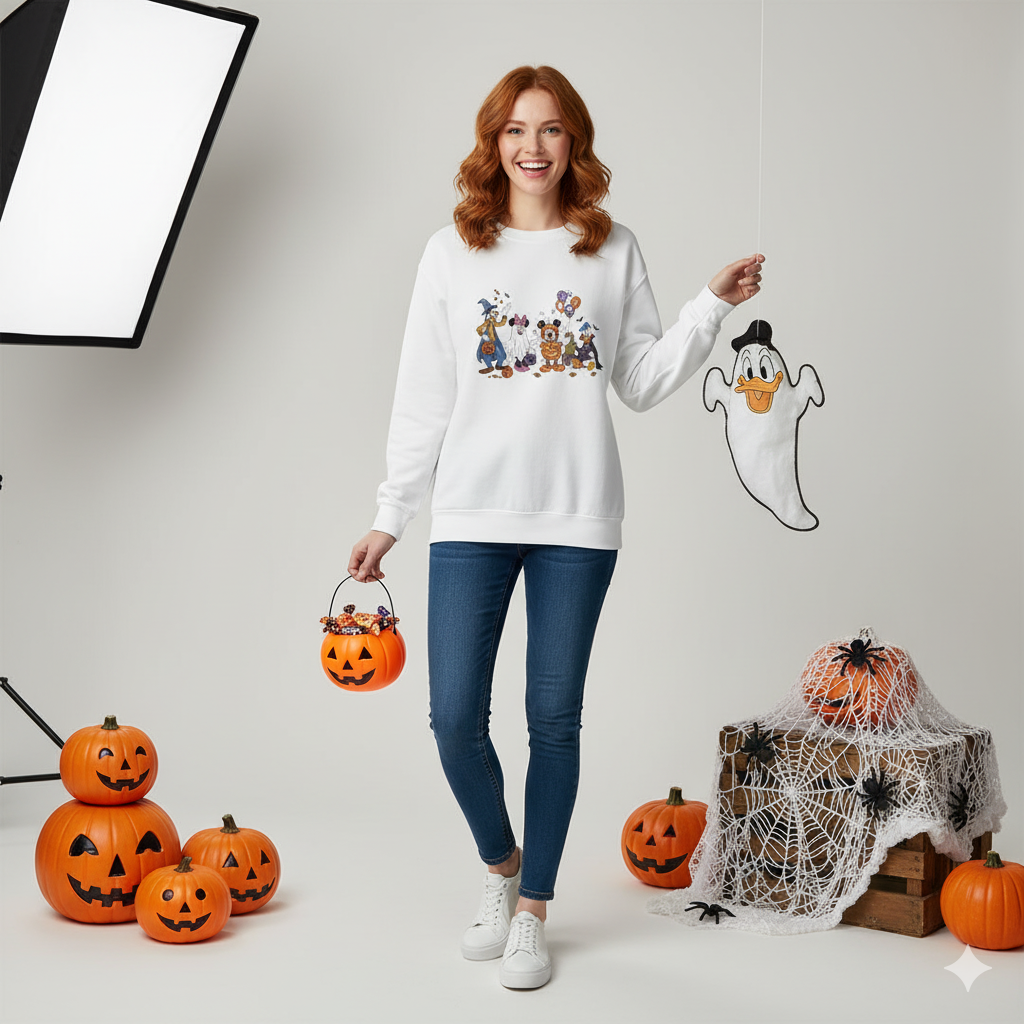 Whimsical Character Sweatshirt, Unisex Crewneck, Cozy Gift, Disney-Inspired, Fun Apparel, Perfect for Birthdays