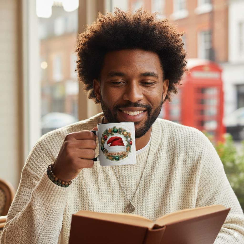 Christmas Accent Coffee Mug - Merry Xmas, Holiday Gift, Festive Decor, Seasonal Beverage, Cute Mug, Christmas Morning Drinkware