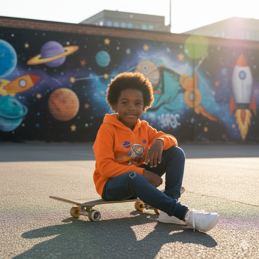 Space Explorer Kids Hoodie, Astronaut Design Sweatshirt, Outer Space Gift, Children's Birthday Present, Cute Hooded Sweatshirt